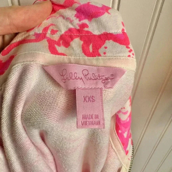 Lilly Pulitzer pink half zip long sleeve pullover jacket size XXS L38 - Picture 9 of 9